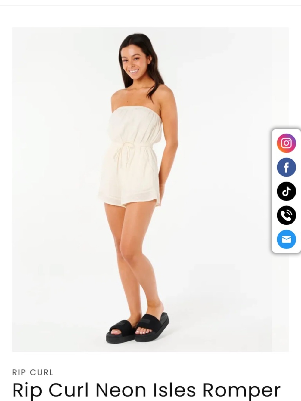 Rip Curl Cream Strapless Romper